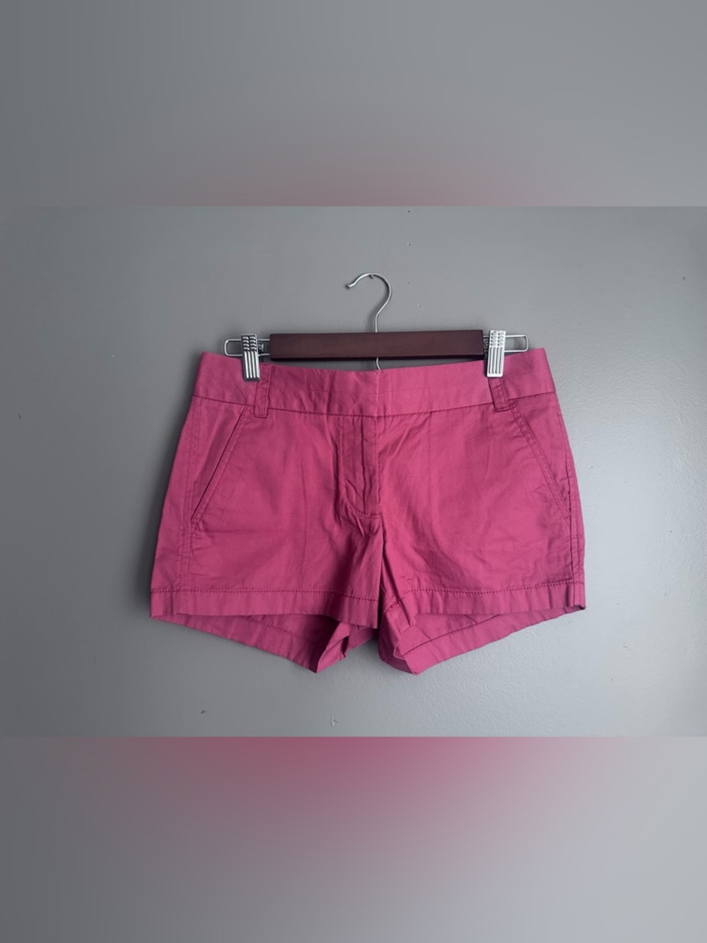 J.Crew Chino City Fit Low Rise Cotton Chino Shorts Size 0 Rust Red Clay Pockets